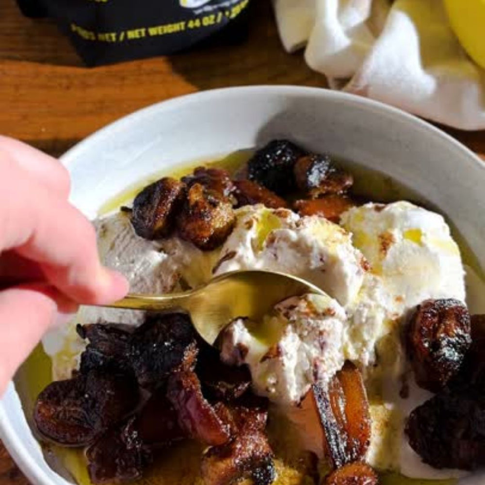 
                  
                    Caramelized Banana & Butter-Fried Dates with Olive Oil & Flake Salt (Terra Delyssa Edition!)
                  
                