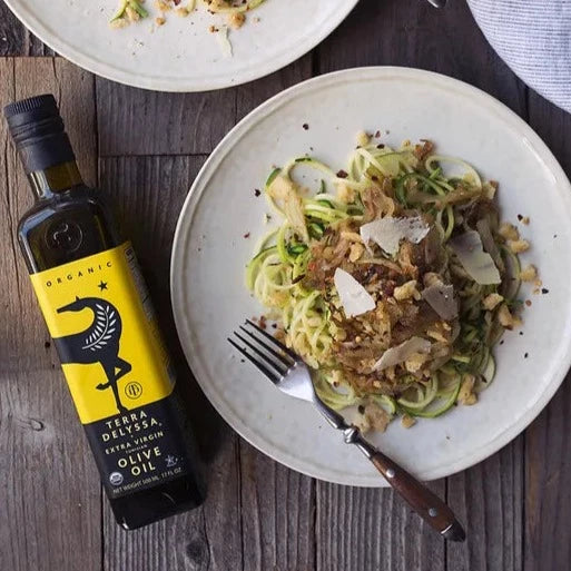 Zucchini Noodles with Caramelized Fennel and Spicy Sourdough Breadcrumbs