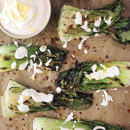 
                  
                    Roasted Baby Bok Choy with Lemon Garlic Cashew Cream
                  
                