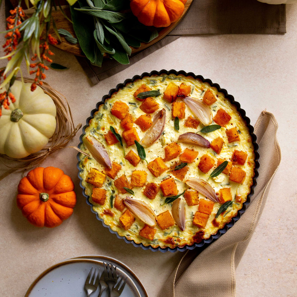 Roasted Pumpkin Sage & Feta Cauliflower Tart